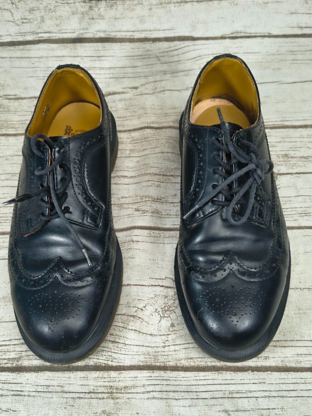 Dr. Martens 3989 Leather Wingtip Brogue Oxfords Black Size 41